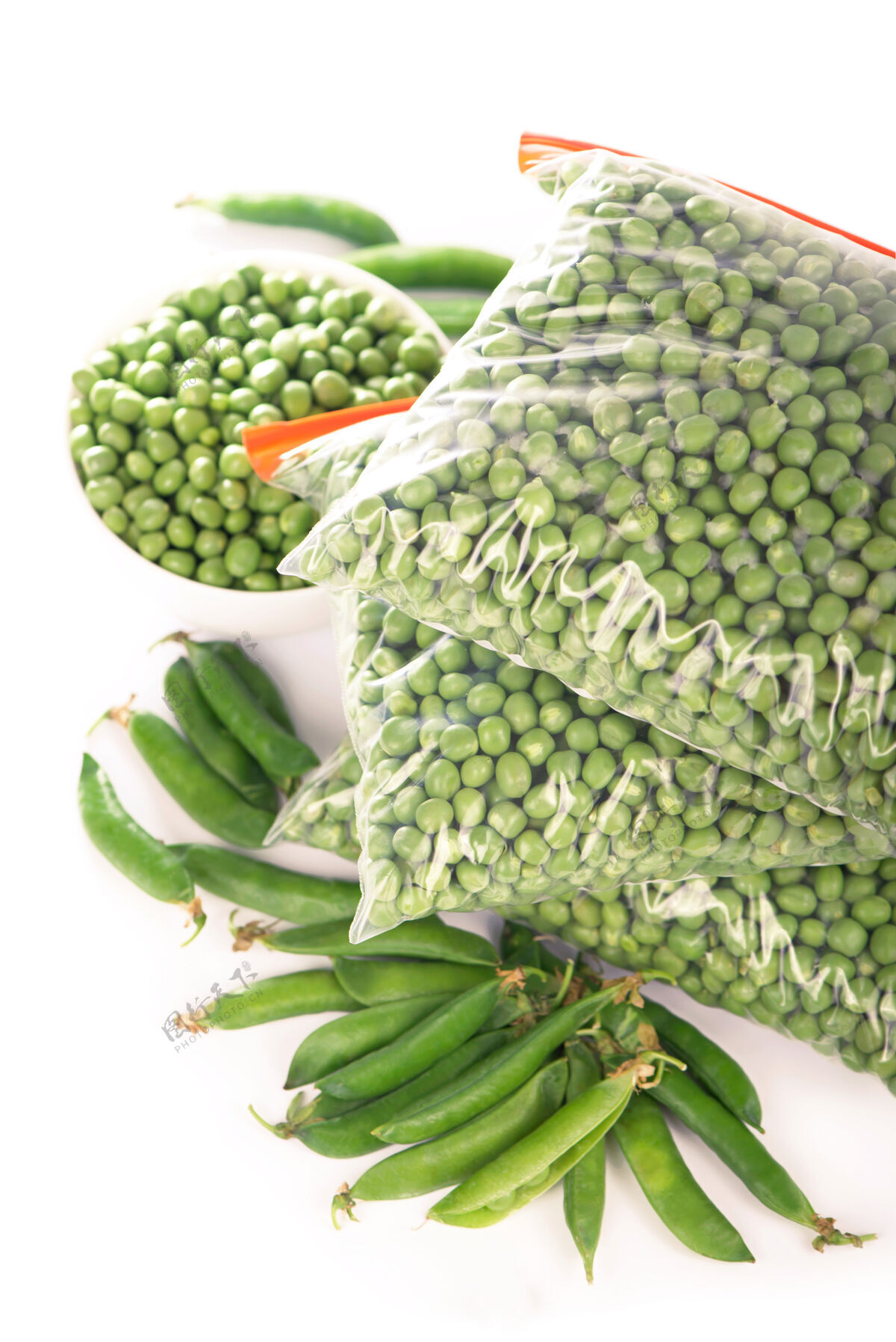 蔬菜白色背景有机冷冻蔬菜的成分营养冷蔬菜