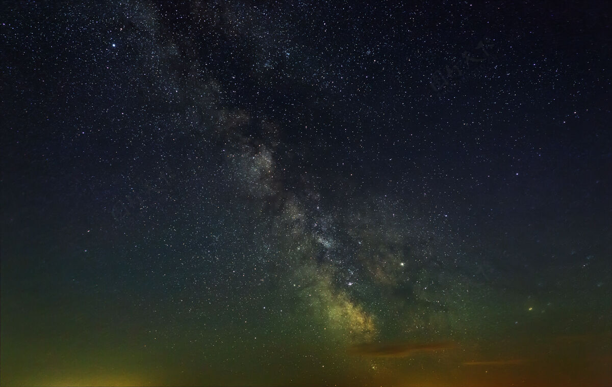 夜晚星空與銀河極星風(fēng)景行星