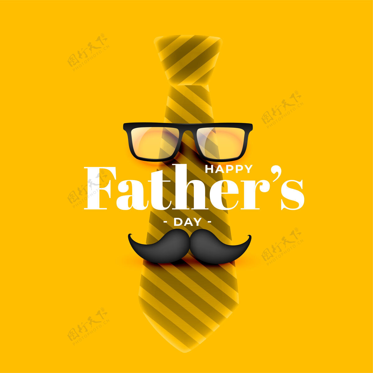 父亲逼真的父亲节快乐黄牌设计问候父母眼镜
