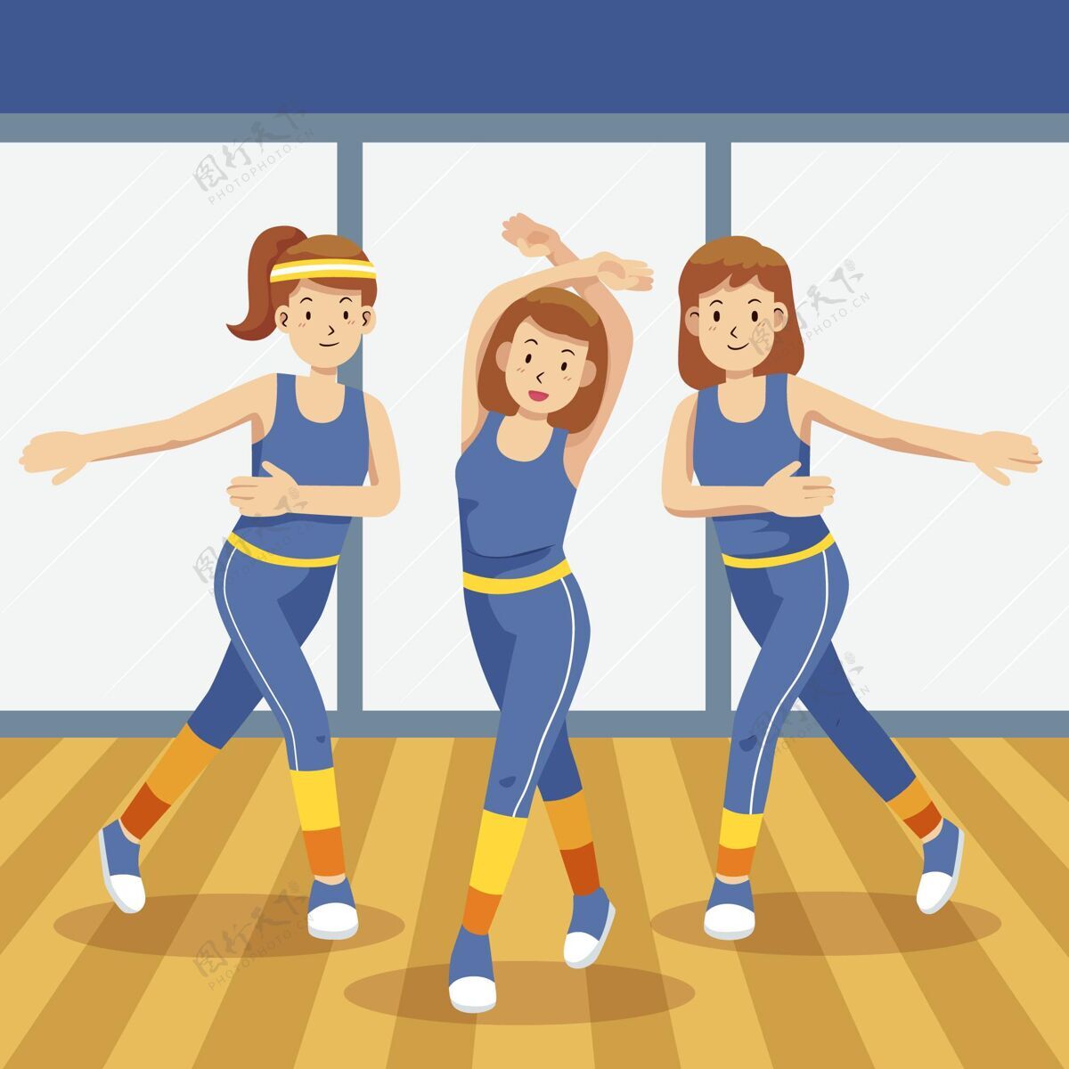 健身参加健身舞蹈课的人训练活动锻炼
