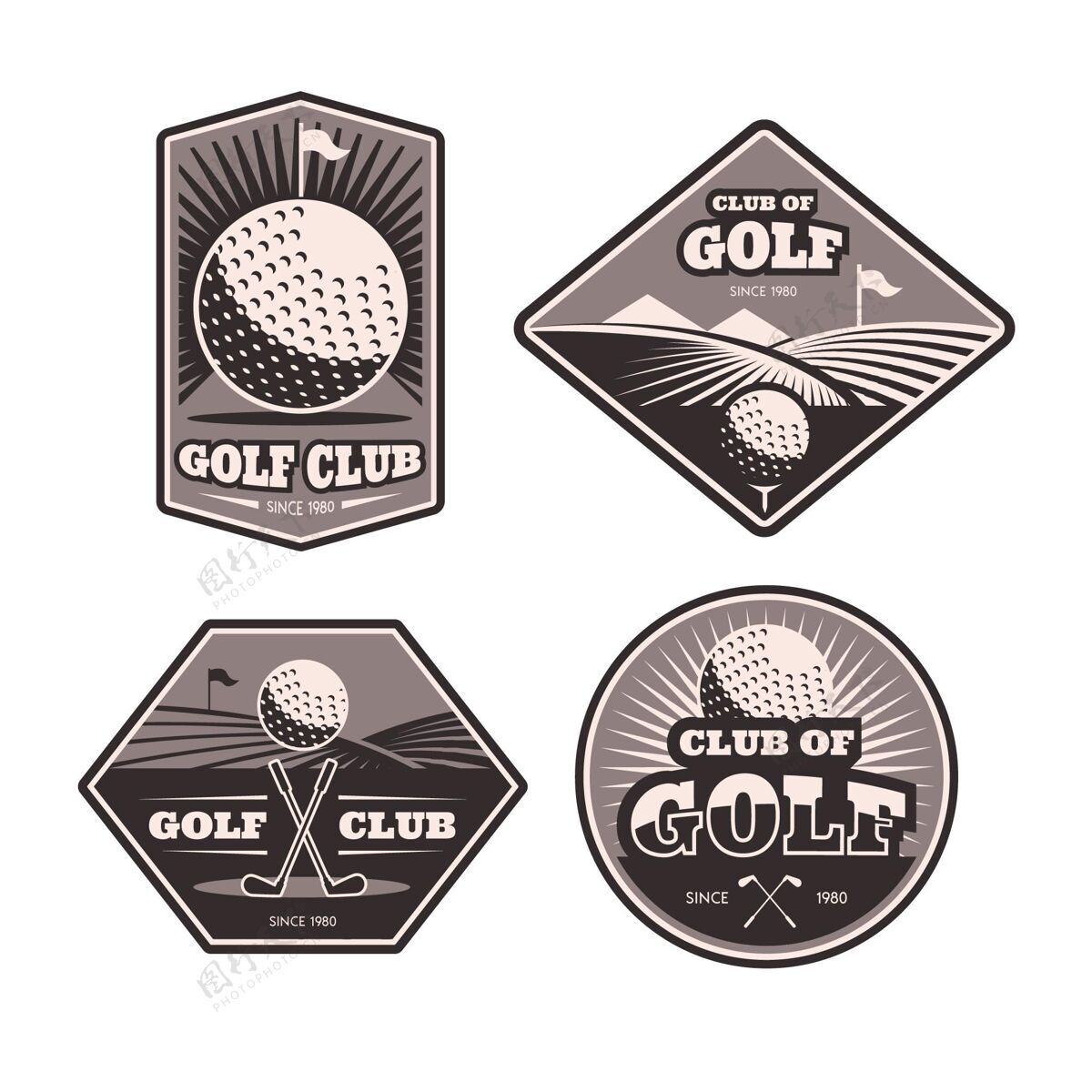 球详细的高尔夫标志收集高尔夫分类运动