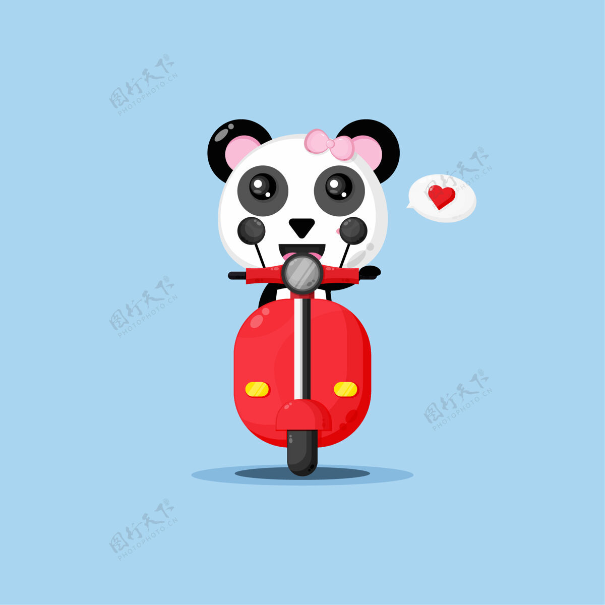 护目镜可爱的熊猫骑经典摩托车老学校俱乐部熊猫