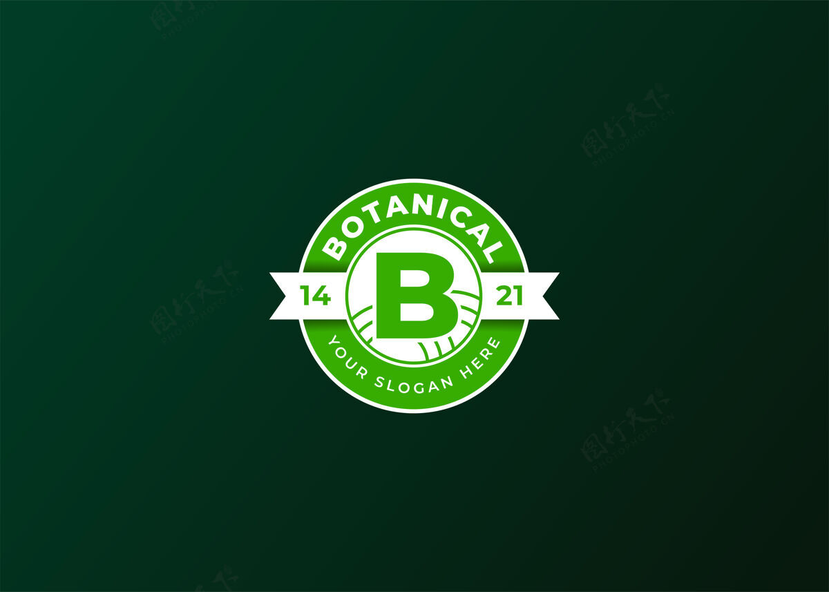 生态带首字母b的植物徽章企业叶公司