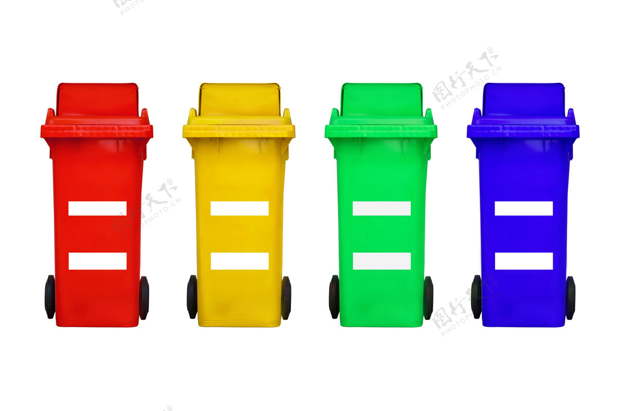 车辆垃圾桶可用于分色隔离在白色背景上有毒废物城市旅行