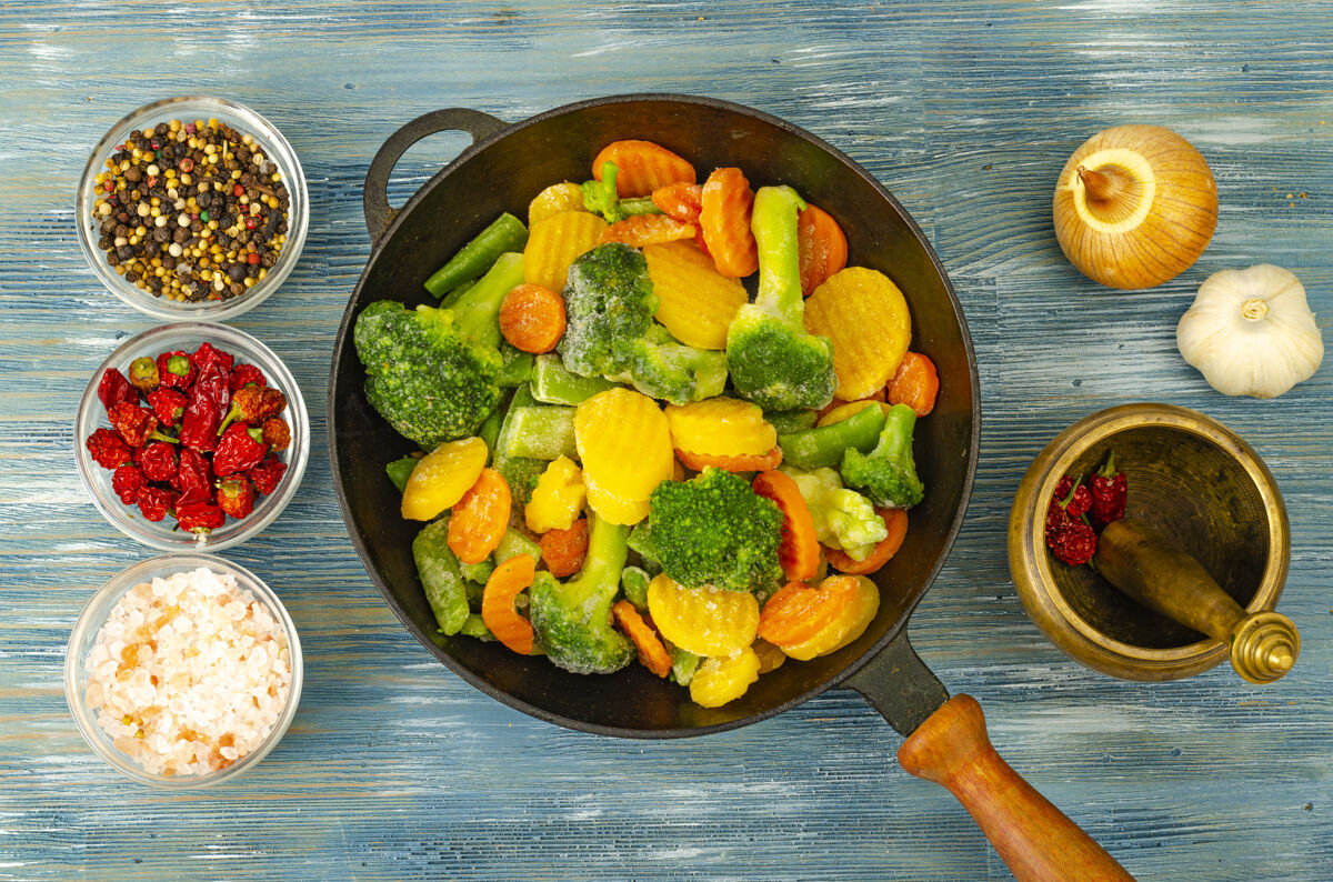 有机混合冷冻新鲜蔬菜煎炸食品素食主义者花椰菜