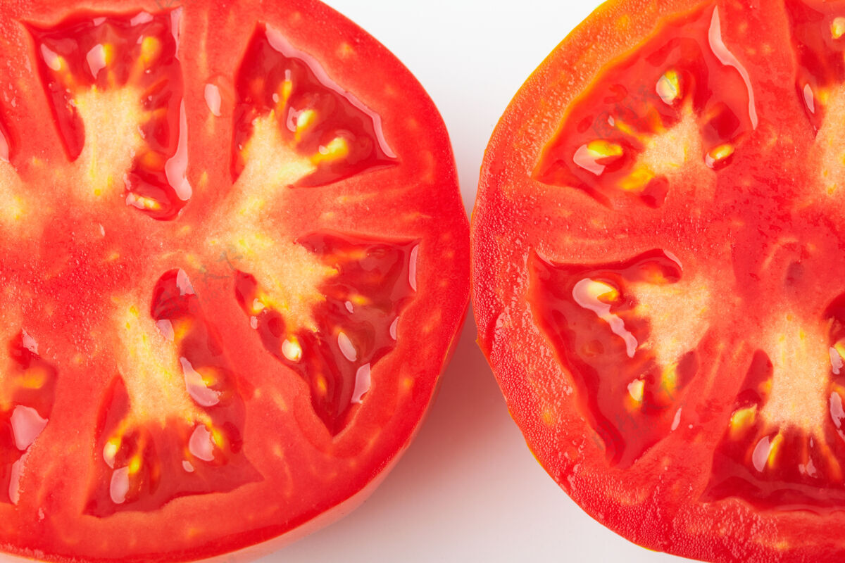 蔬菜西红柿切成两半小吃生的多汁的