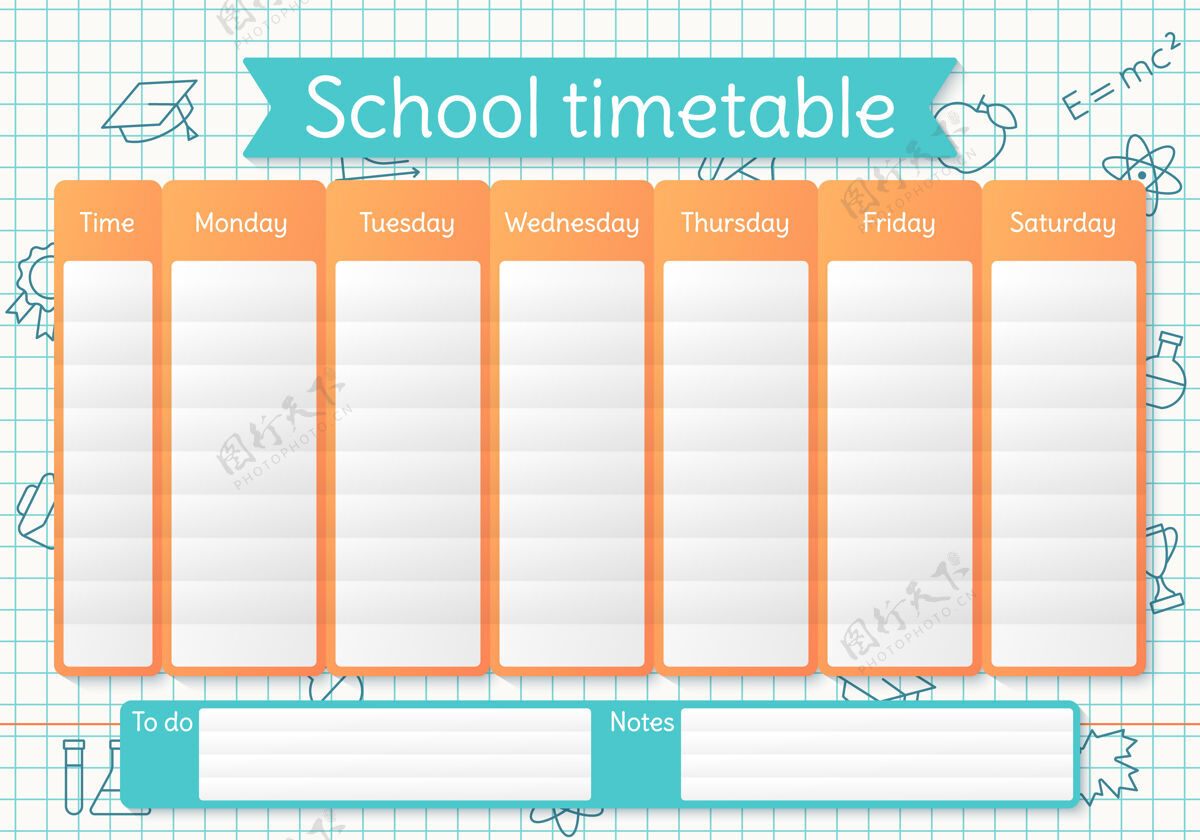 时间表学校时间表为了儿童周刊时间表计划模板计划