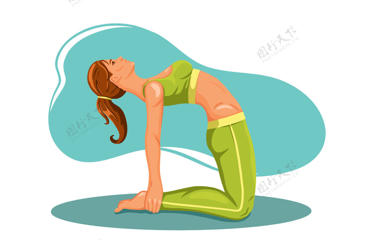 运动女子练习fitnes瑜伽美容可爱身材