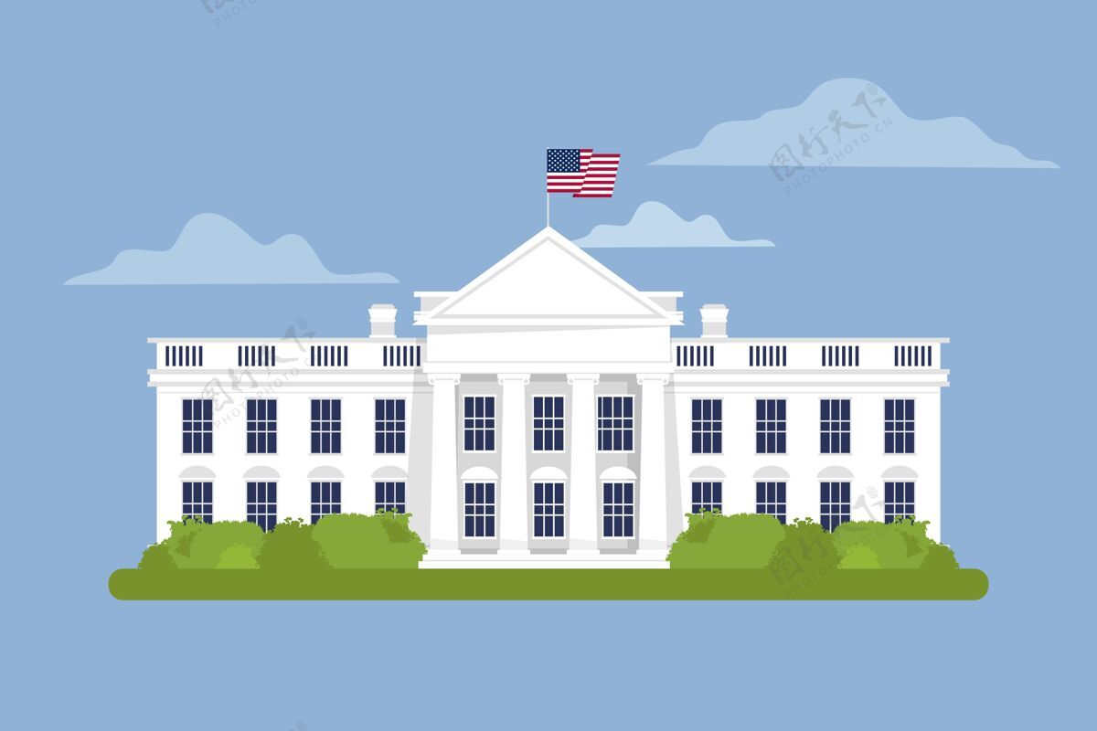 住宅白宫平面设计插画行政公寓设计美国