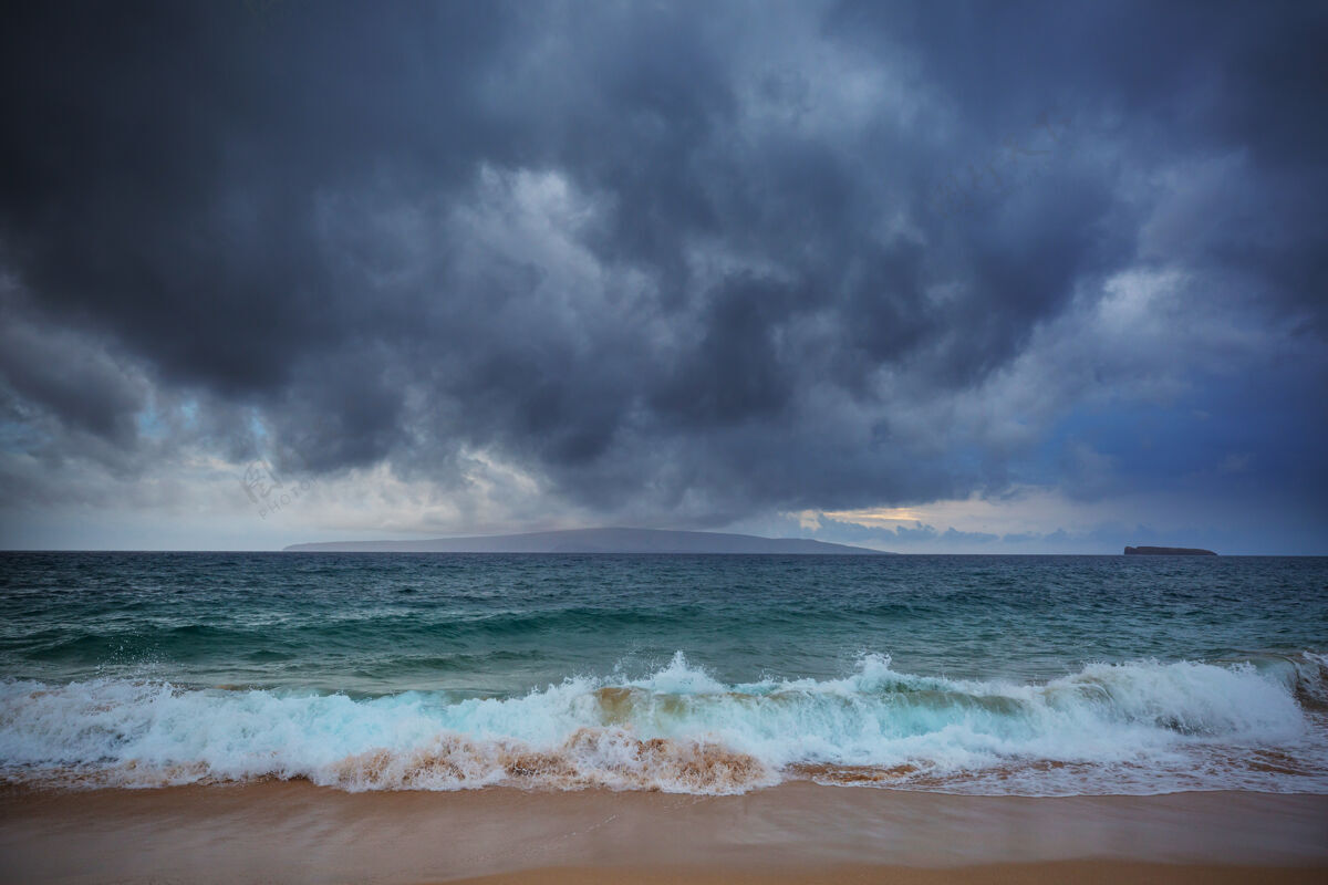 美国令人惊叹的夏威夷海滩太平洋阳光自然