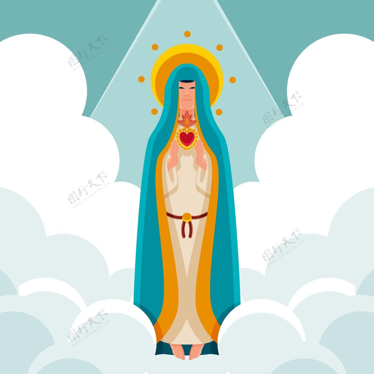 平面设计玛丽的平淡假设宗教8月15日圣母玛利亚