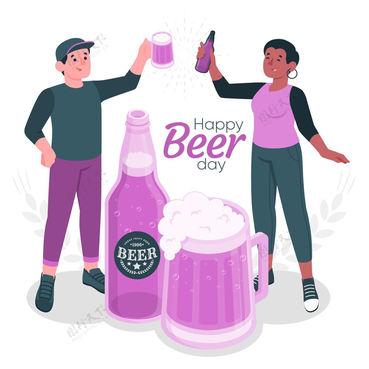 啤酒国际啤酒日概念图国际啤酒日啤酒日庆祝