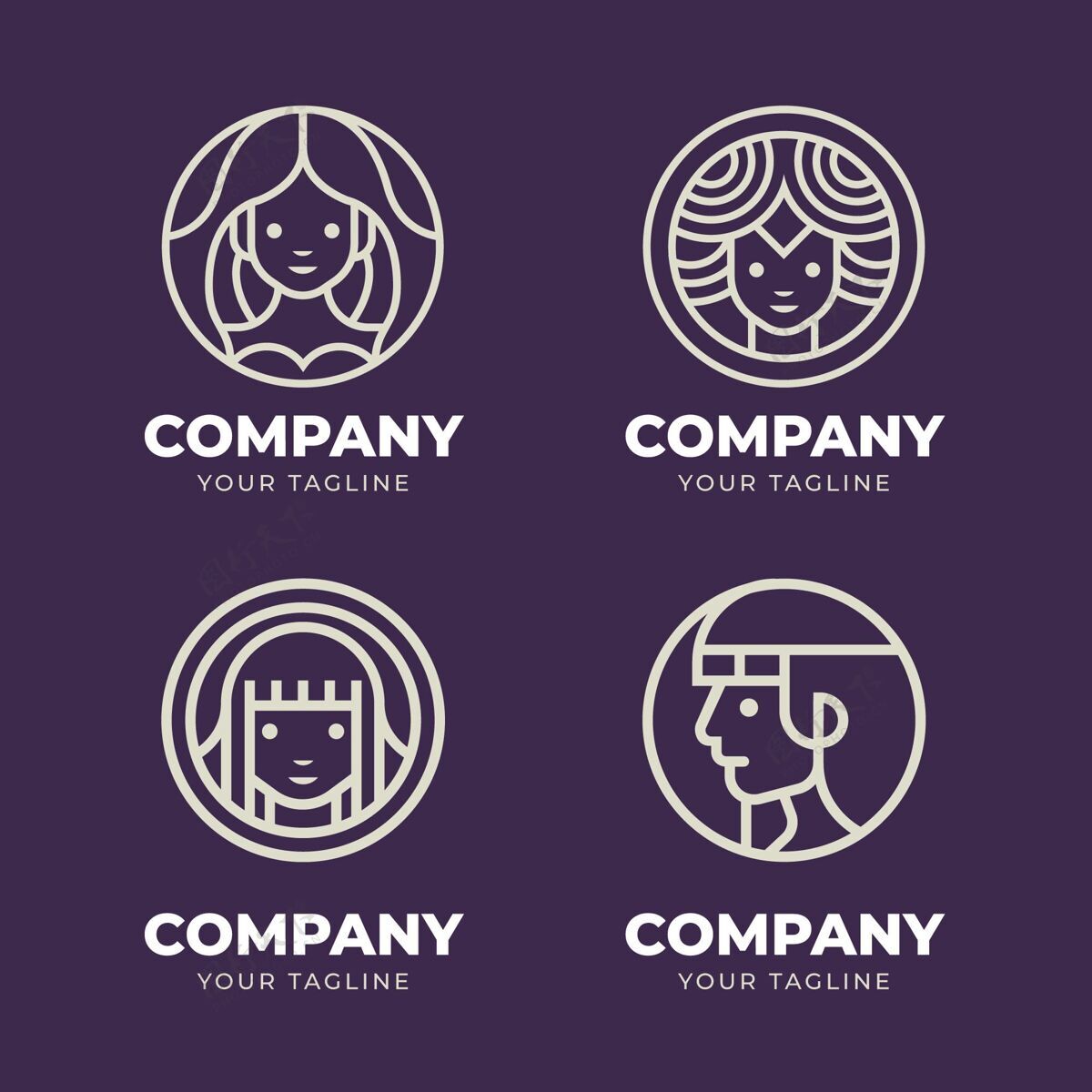 公司线性女神标志模板企业徽标企业标识品牌
