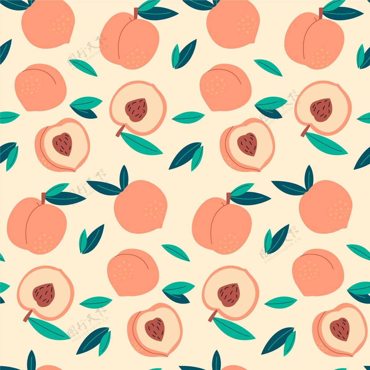 装饰图案桃花图案设计水果水果图案图案设计