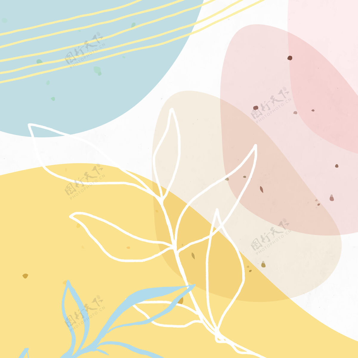 美丽的背景抽象粉彩孟菲斯图案背景植物孟菲斯背景孟菲斯
