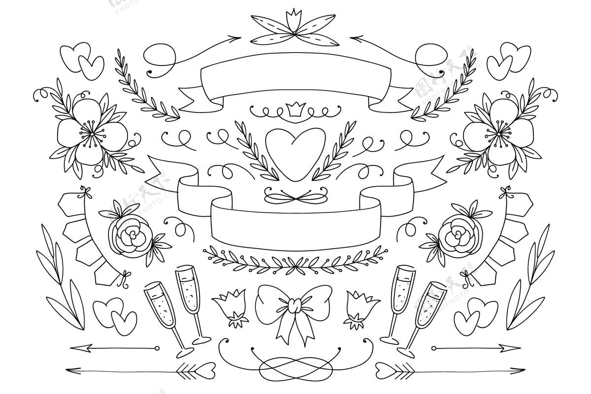 分类手绘婚礼饰品系列集合联盟采购产品婚礼