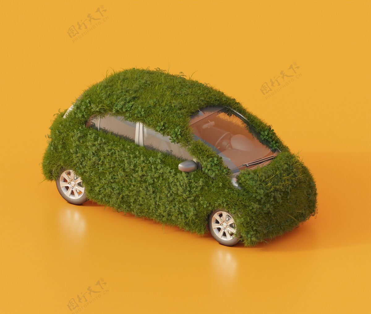 草全是草的电动车车辆三维生态