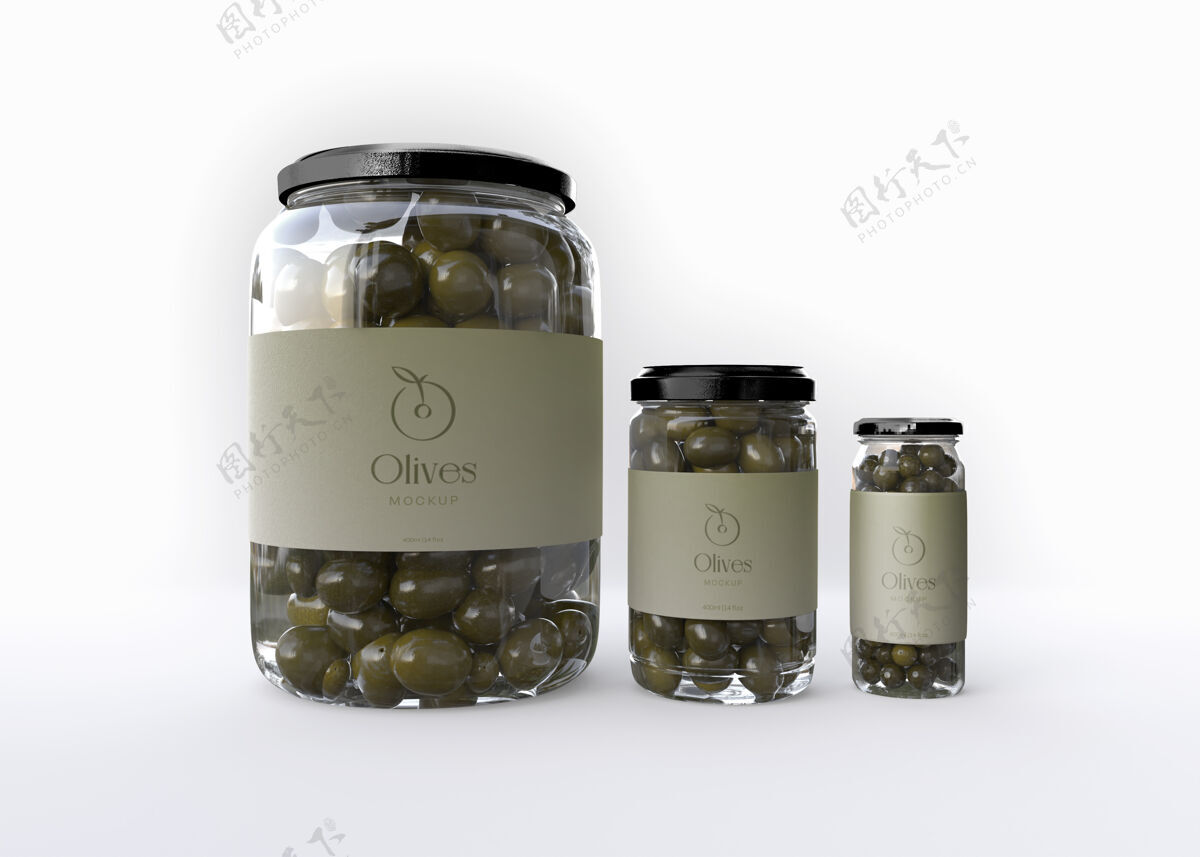 可定制三个橄榄罐模型油保存品牌