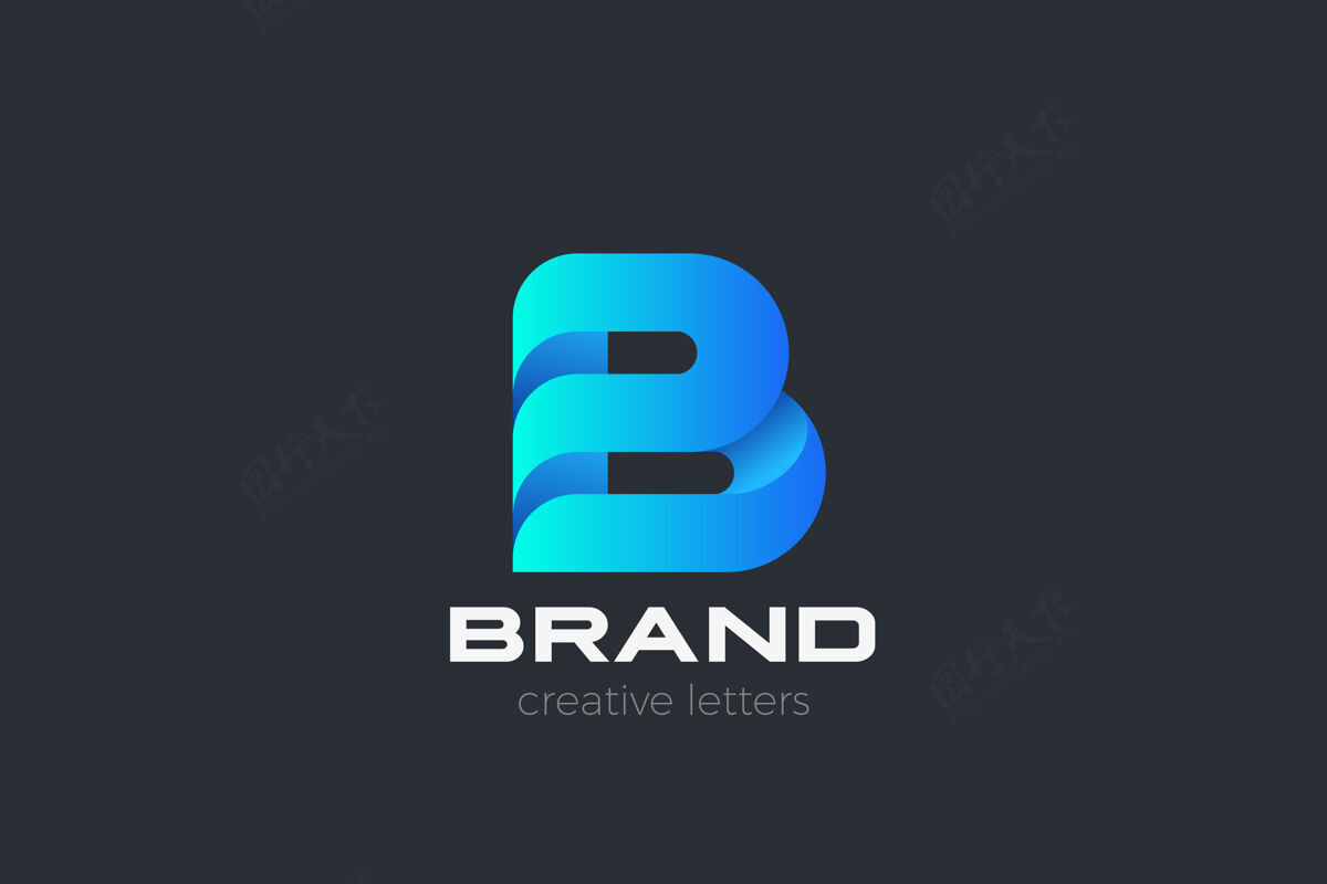 字体字母b标志企业商业技术互联网标志字母b