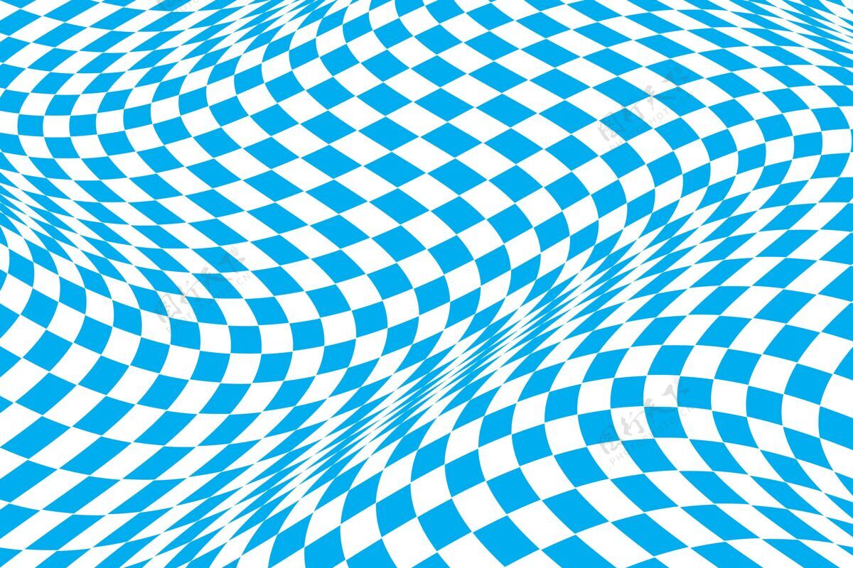 几何平坦的蓝色扭曲的格子背景Swoosh曲线流动