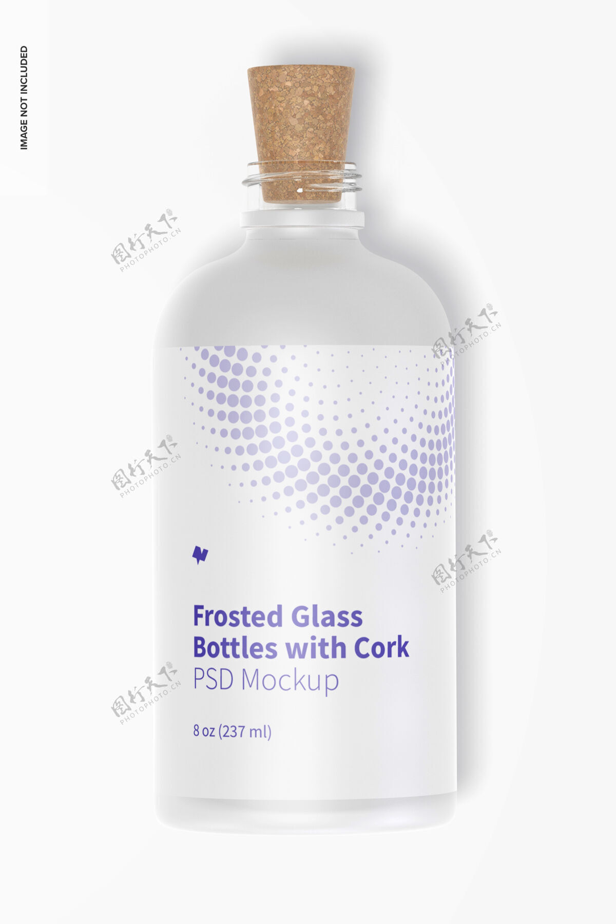 玻璃瓶磨砂玻璃瓶塞模型 顶视图模型