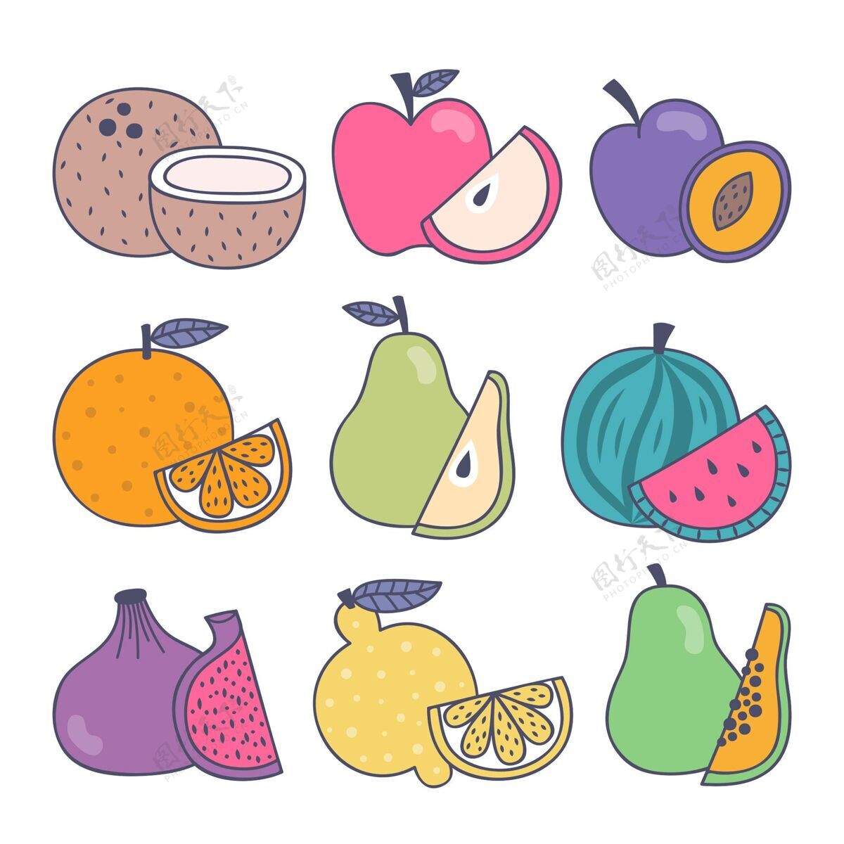 包装手绘水果系列分类美味水果包装