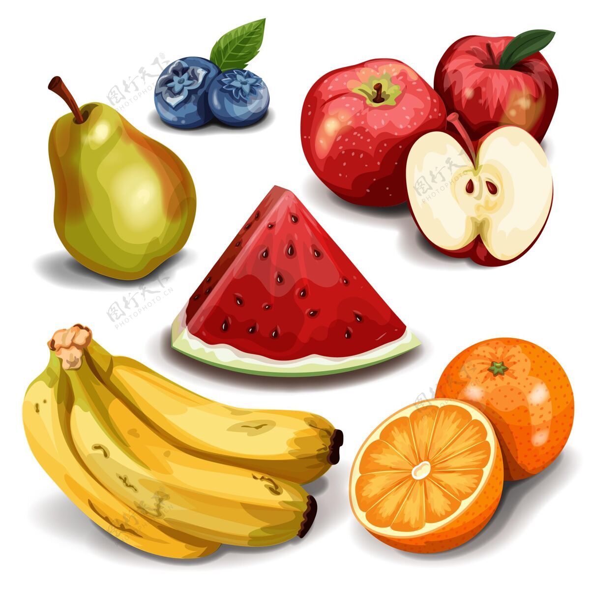 健康详细的水果收集水果包装营养分类
