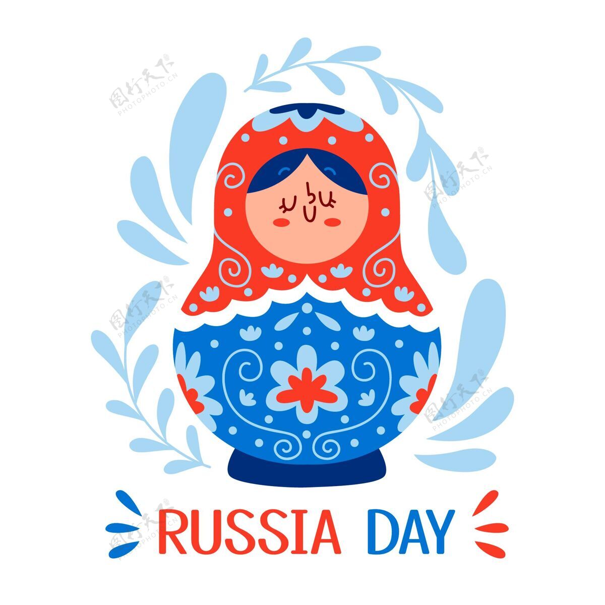 爱国手绘俄罗斯日插图手绘民族自豪感俄罗斯