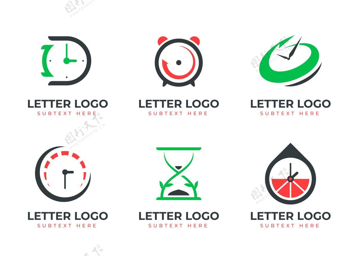 企业平时间标志收集标识企业标识时钟标识