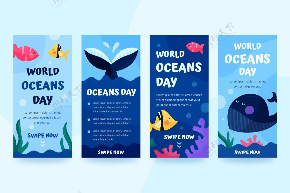 世界海洋日平面世界海洋日instagram故事集生态系统海洋日海洋