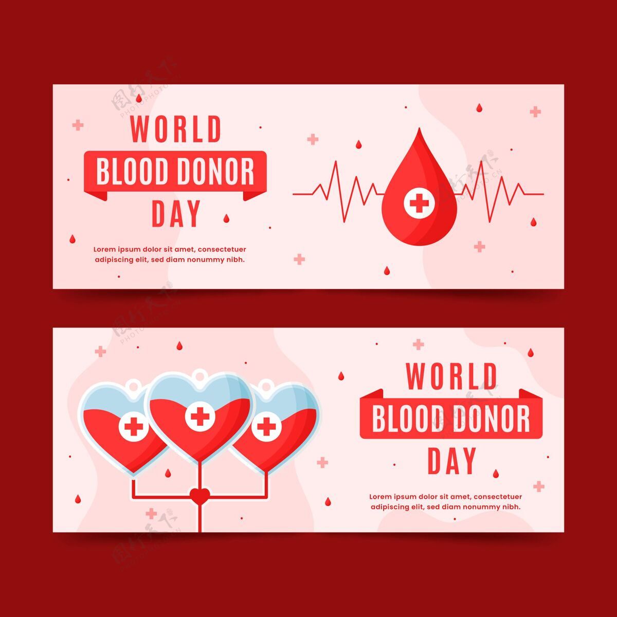健康世界献血者日横幅设置世界拯救生命世界献血者日