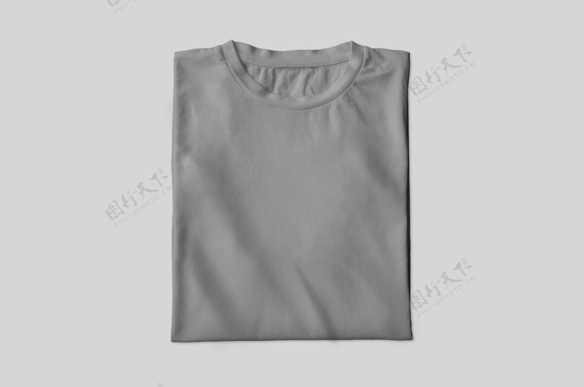 模型灰色折叠t恤逼真产品衣服