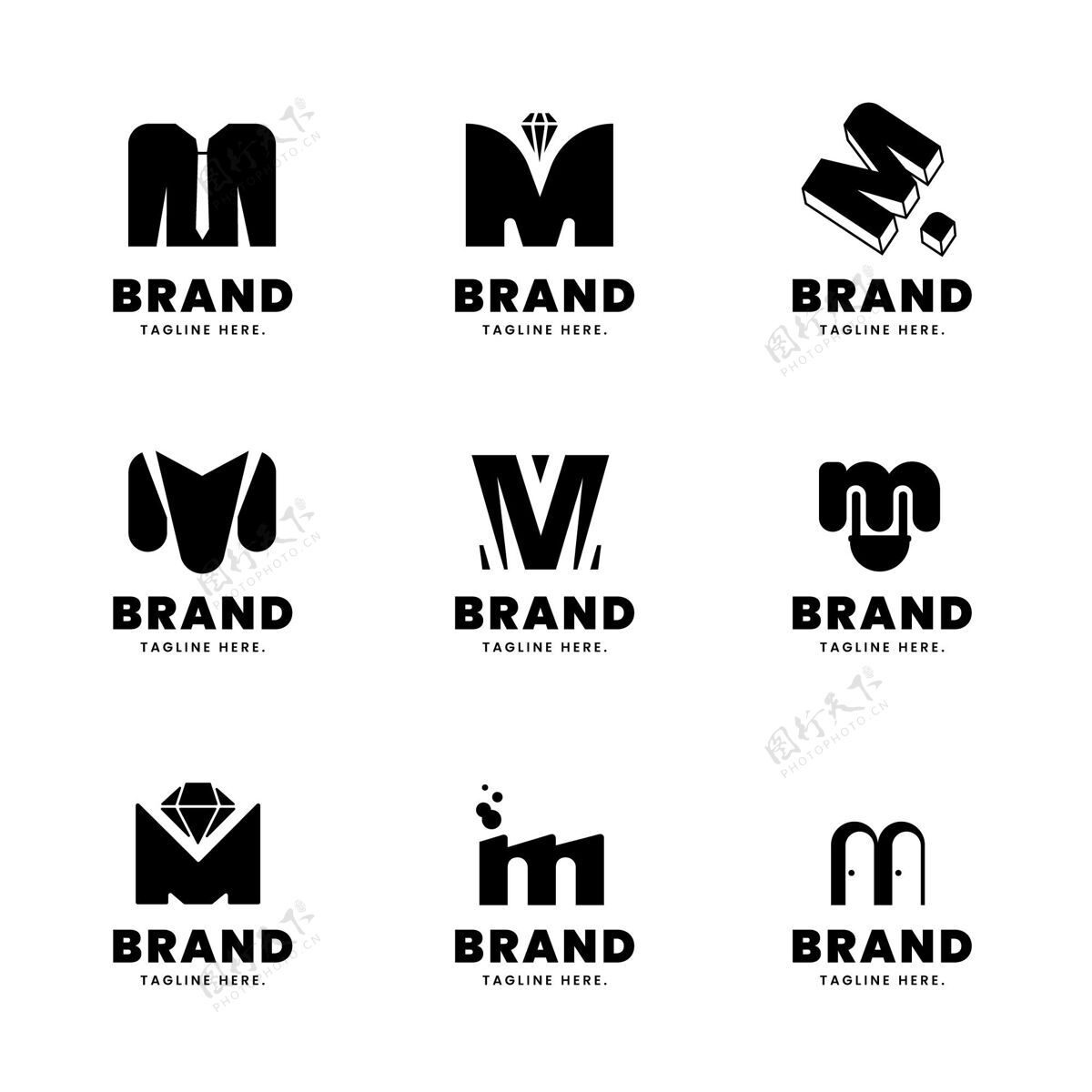 企业平面设计m标志系列公司标识标识M标志