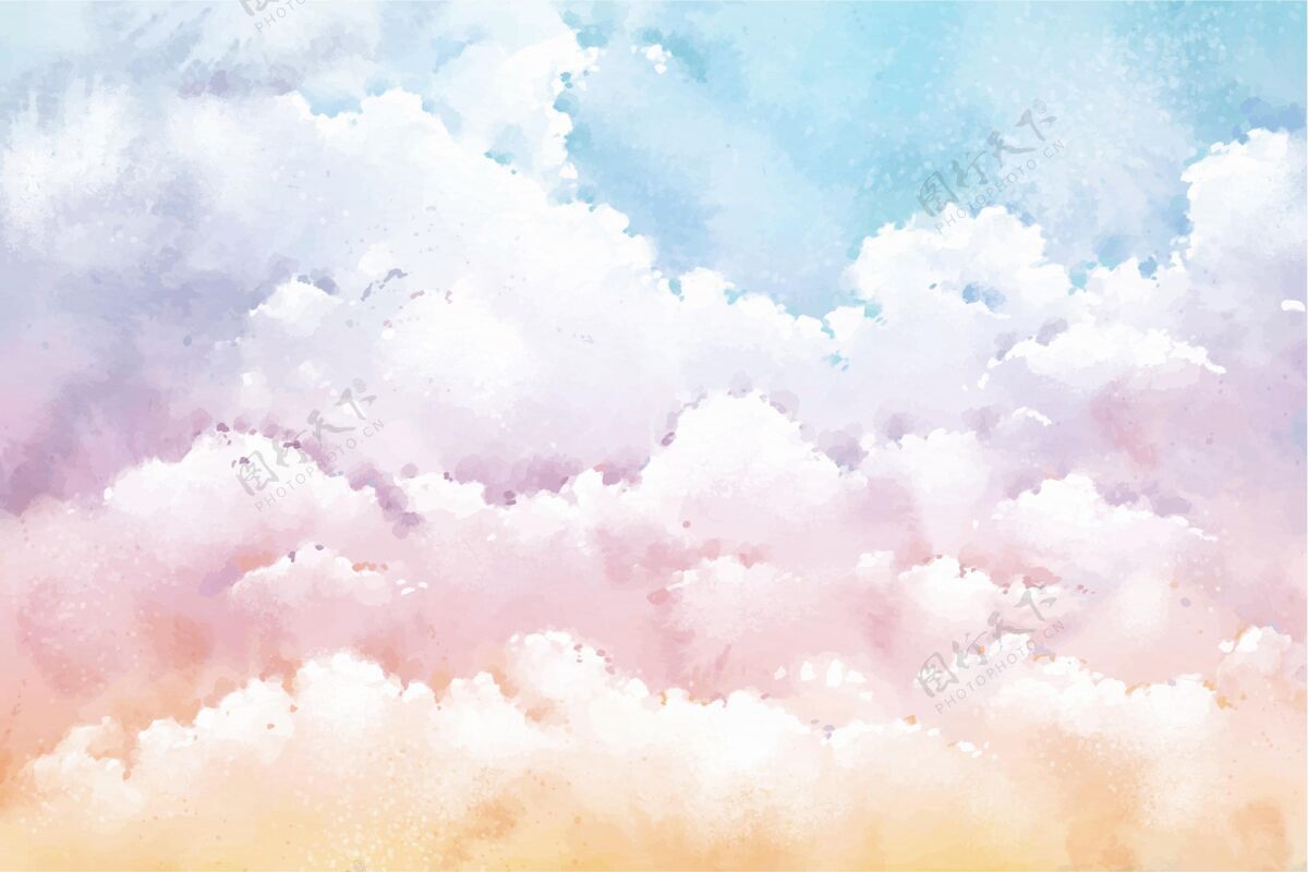 天空背景手绘水彩粉彩天空背景手绘粉彩墙纸墙纸