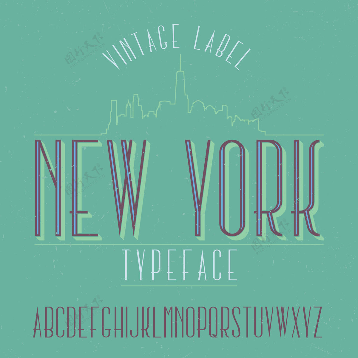 Writing复古标签字体命名为纽约YorkTypeMark