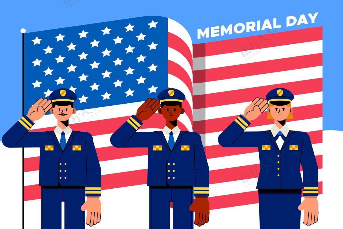 美国美国阵亡将士纪念日插图假日平面设计美国国旗