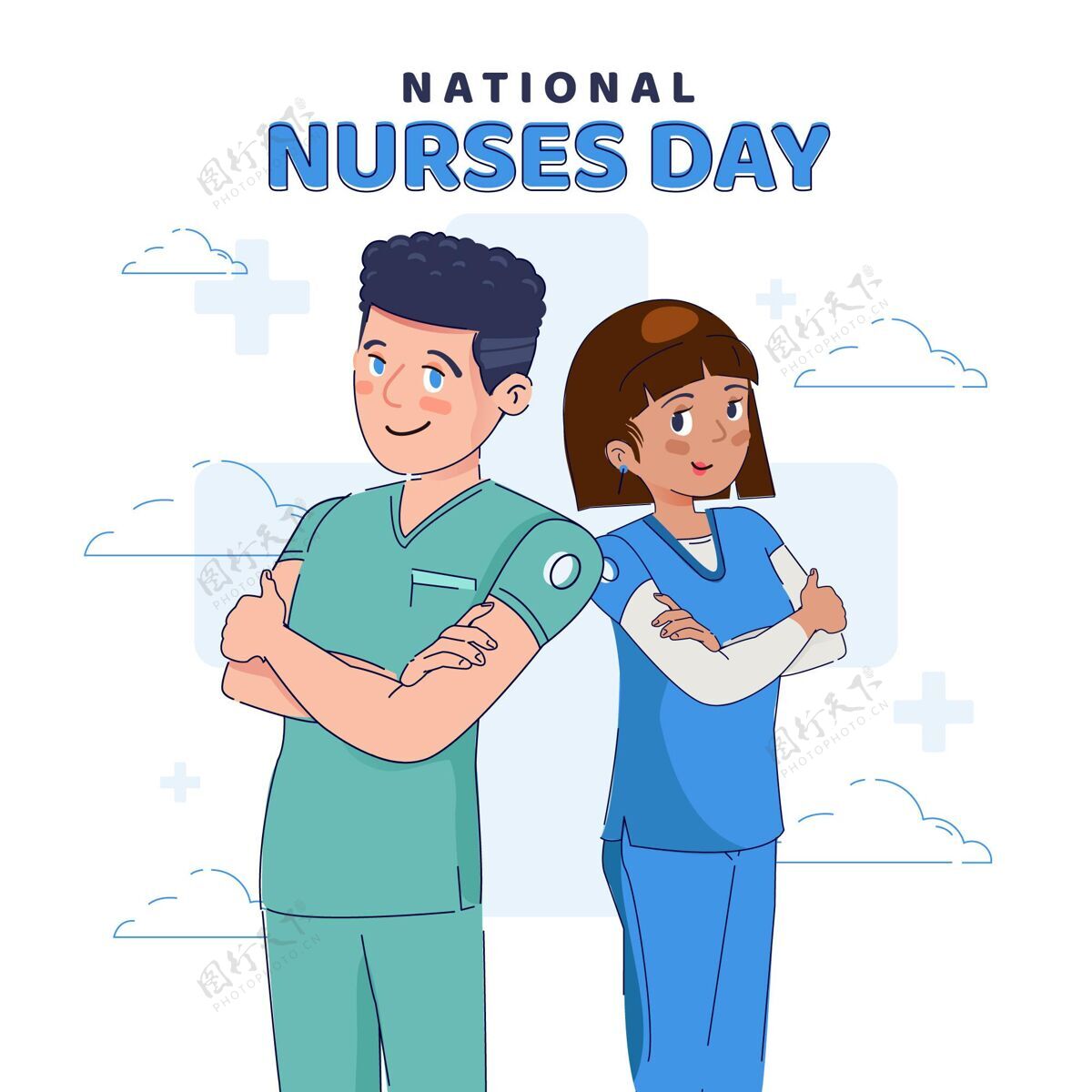 5月12日有机平面全国护士节插画护理者国际护士日护士
