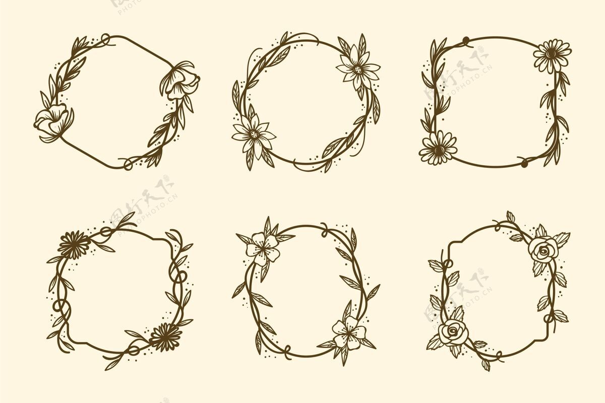 包装手绘花架系列设置花卉框架分类