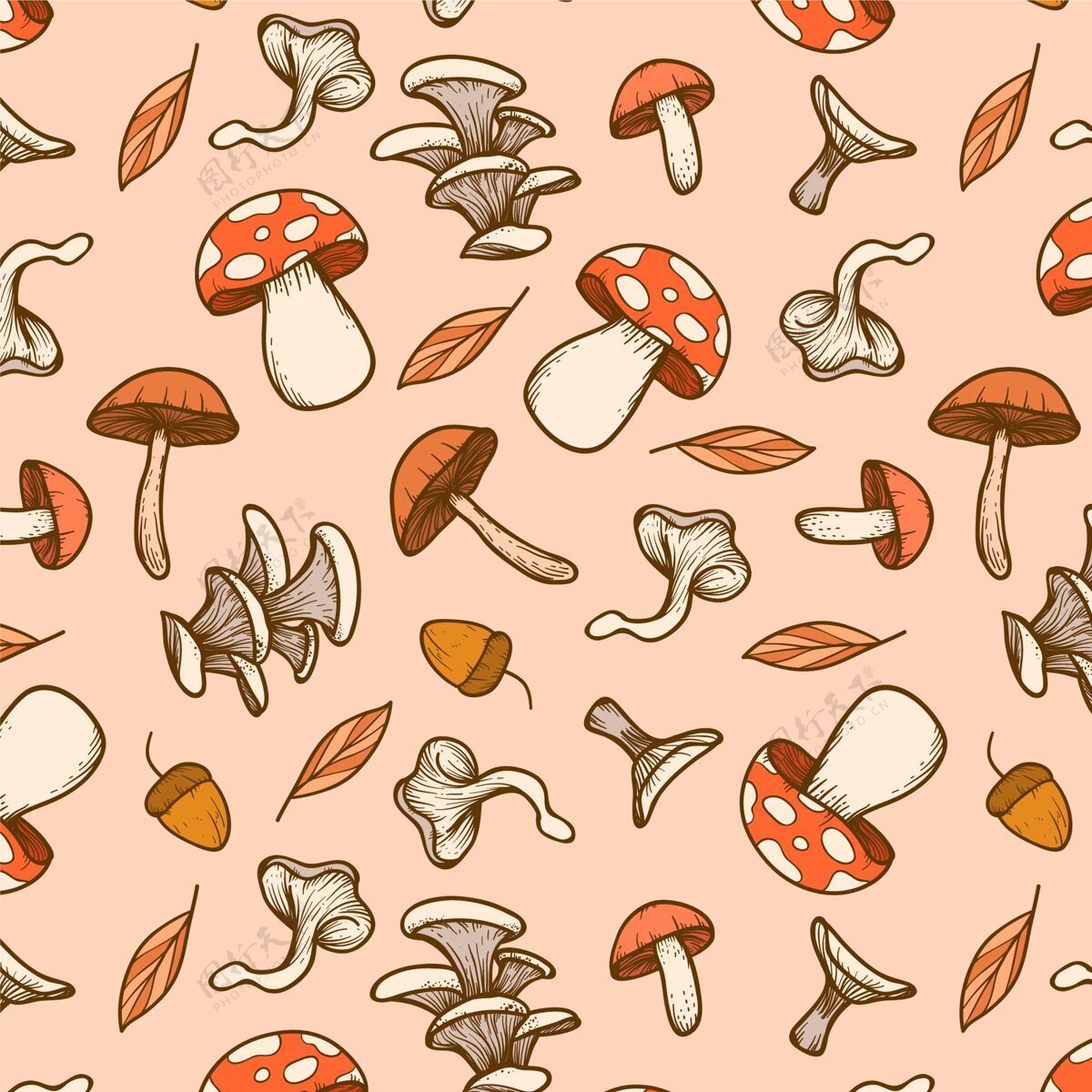 图案手绘蘑菇图案手绘蘑菇壁纸