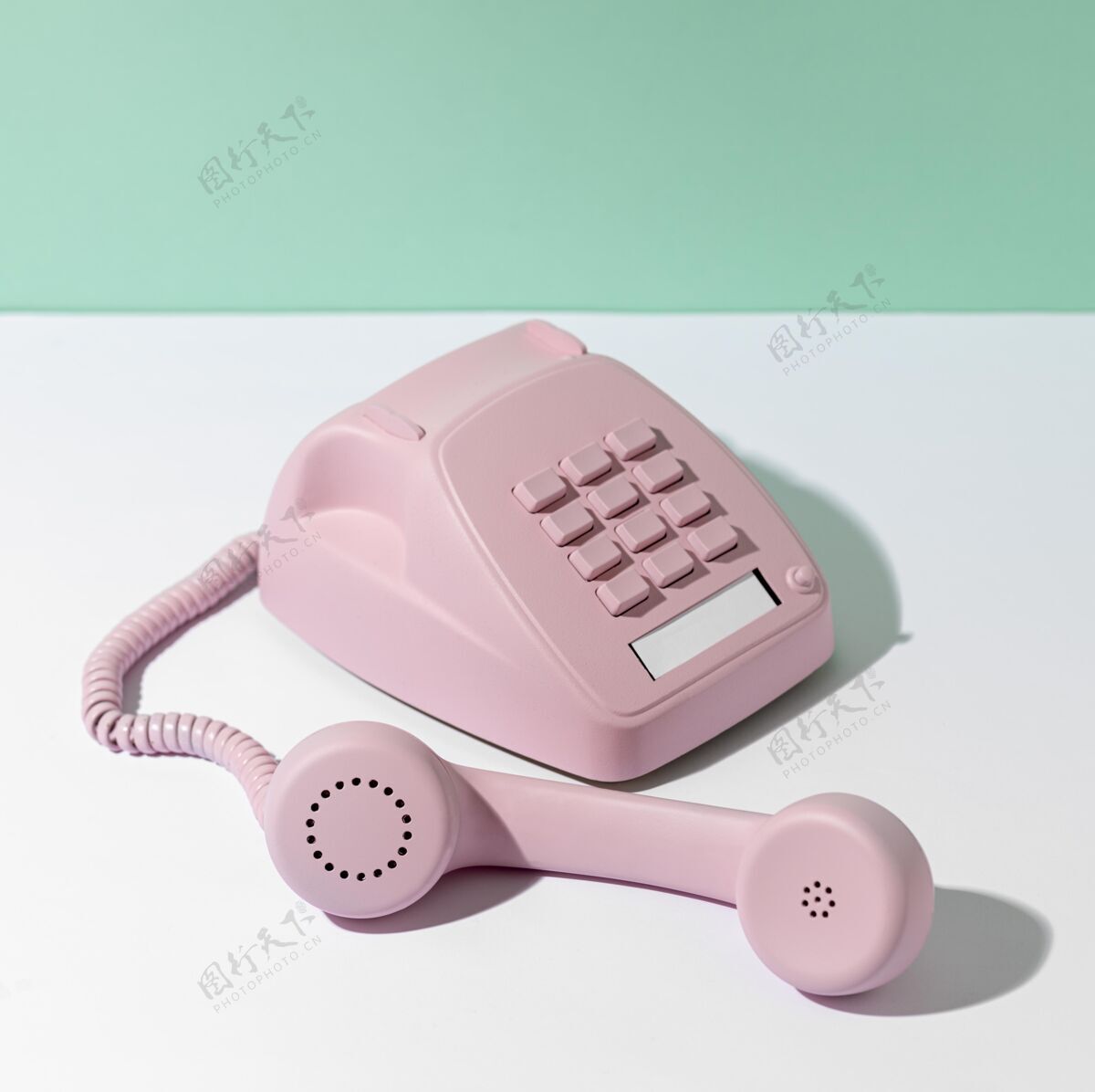 组成复古粉色电话装置对象资源古董