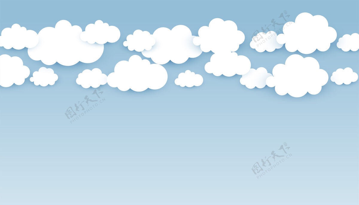 大气天空与蓬松的云壁纸卡通多云漫画