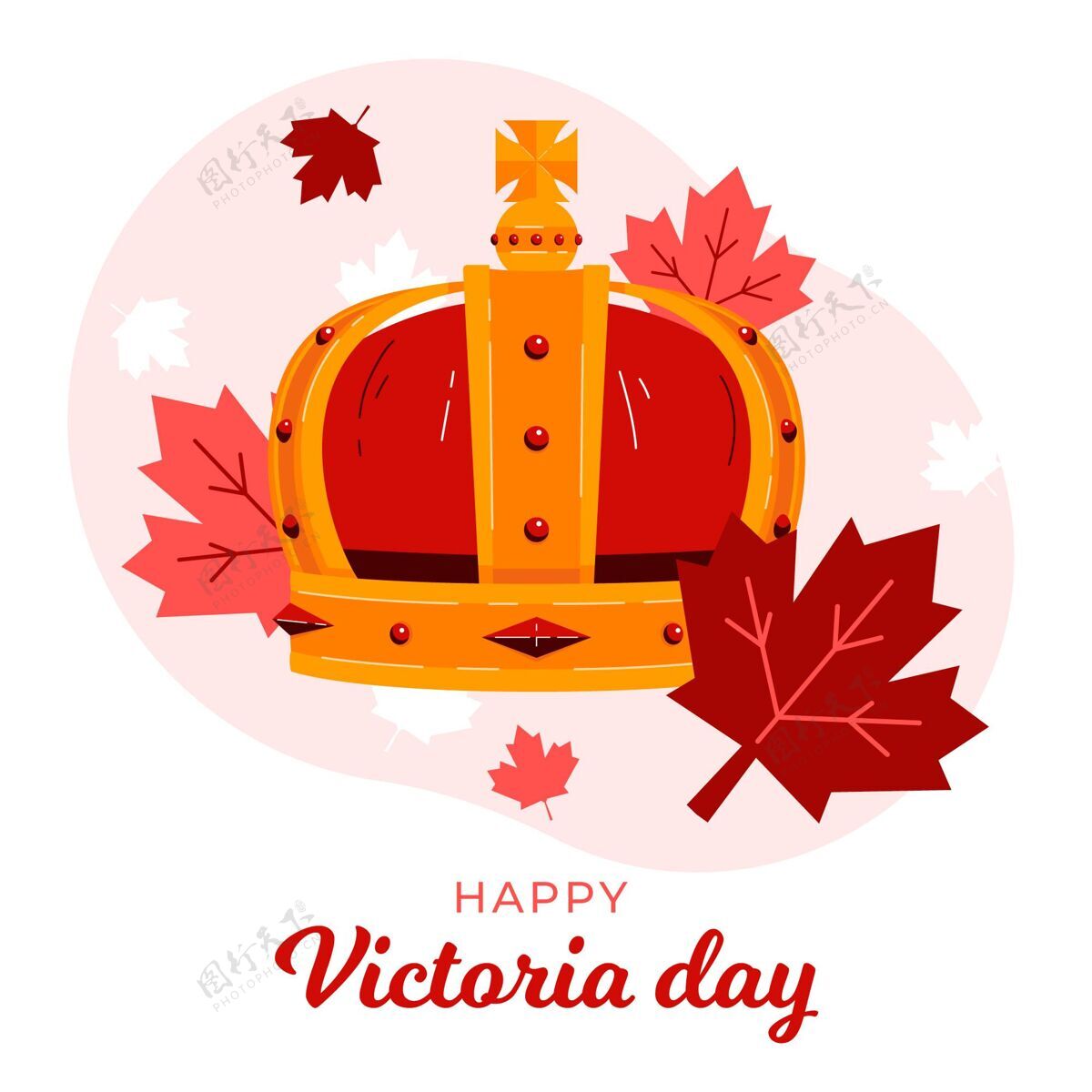 活动有机公寓加拿大维多利亚日插画维多利亚日有机维多利亚女王