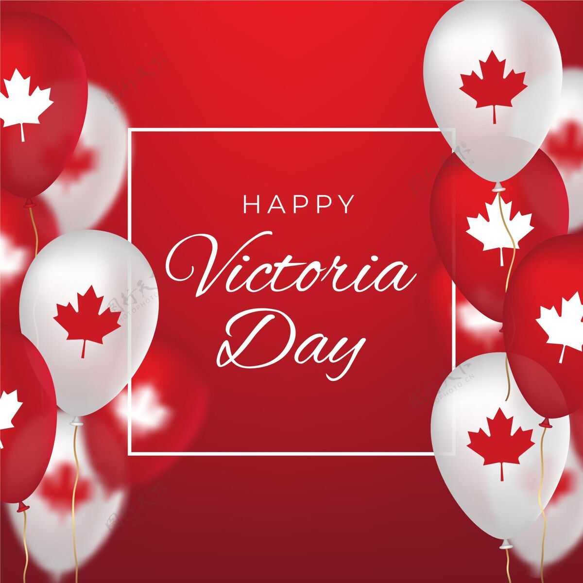 节日逼真的加拿大维多利亚日插画维多利亚日加拿大国旗皇冠