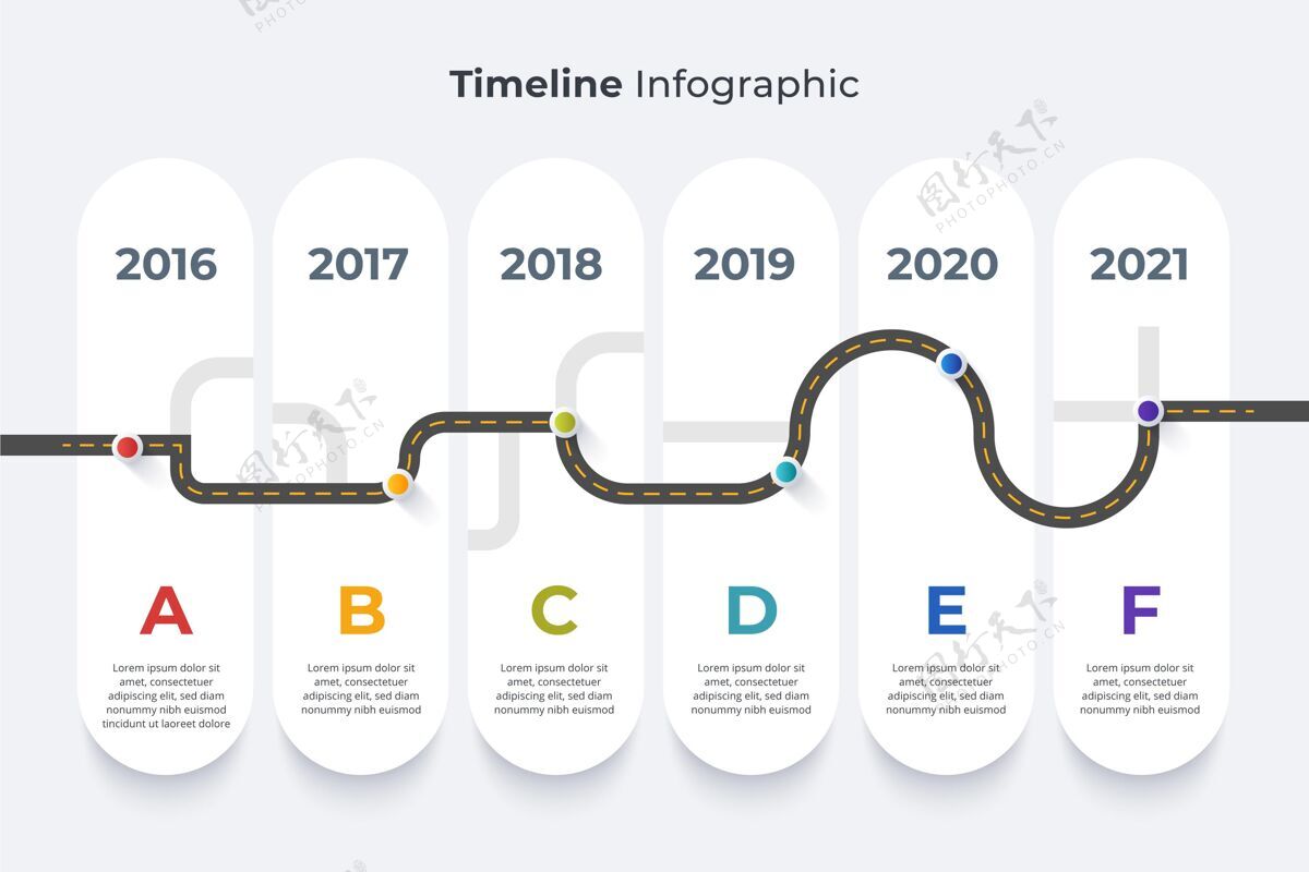 市场营销平面设计时间线信息图选项图形平面设计