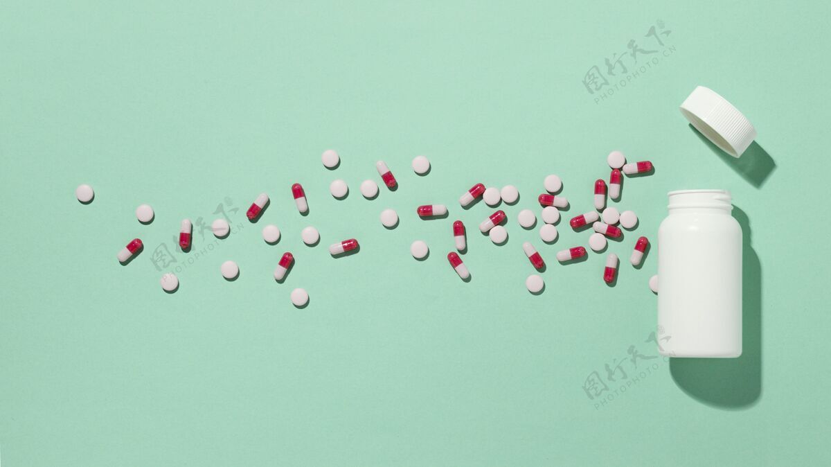 保健顶视图最小药丸品种分类健康医药