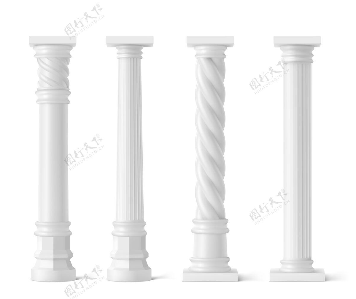 历史白色的古董柱子柱石头柱