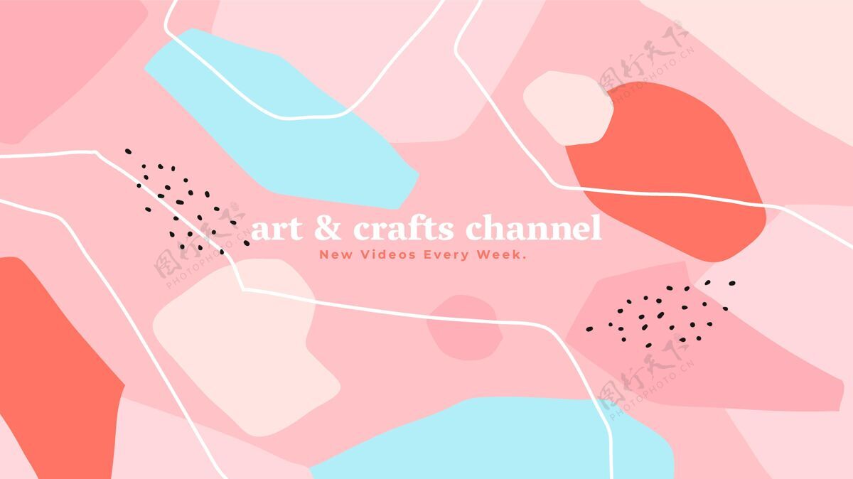 视频抽象手绘工艺频道艺术Youtube封面社交媒体摘要