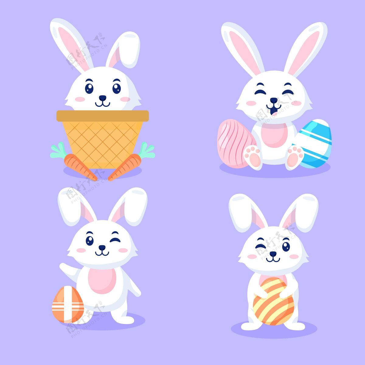 宗教复活节兔子系列单位设计帕斯卡插图