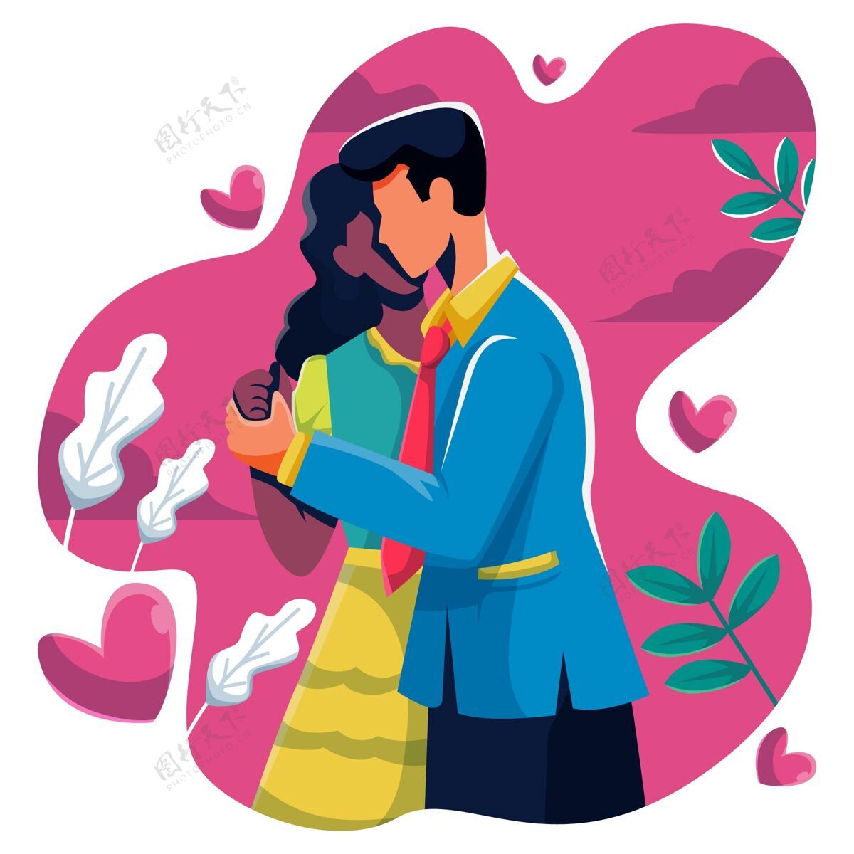 庆祝国际接吻日插画浪漫浪漫国际接吻日