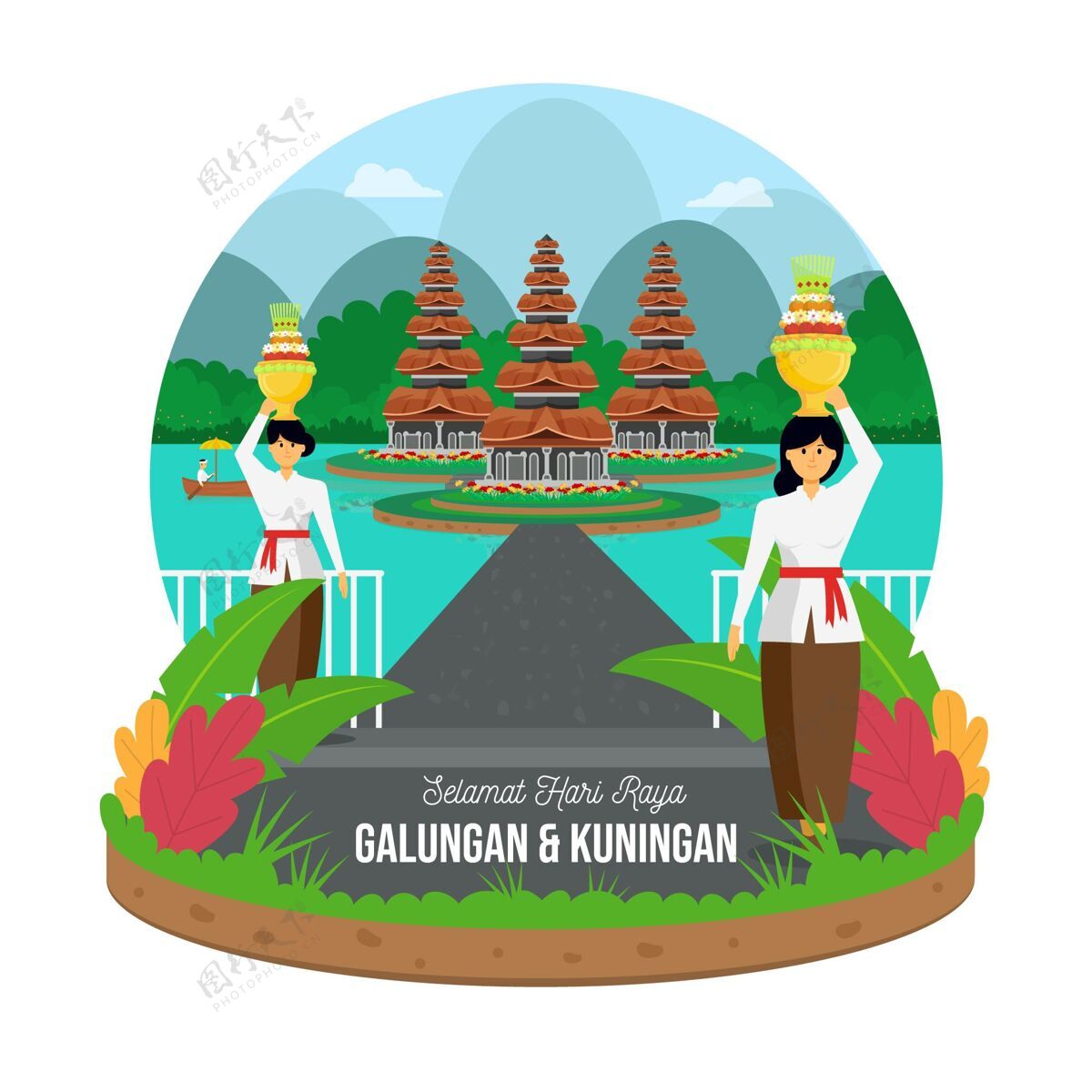 宗教平面加隆安图节日巴厘岛平面